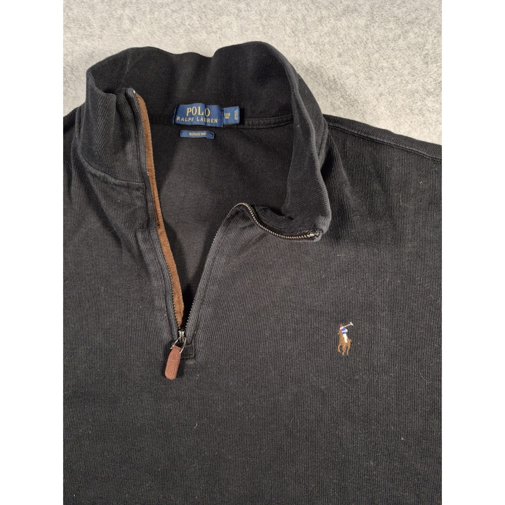 Polo Ralph Lauren Estate Rib Sweater Mens XLB 1/4 Zip Pullover Preppy Golf Pony - Picture 3 of 6